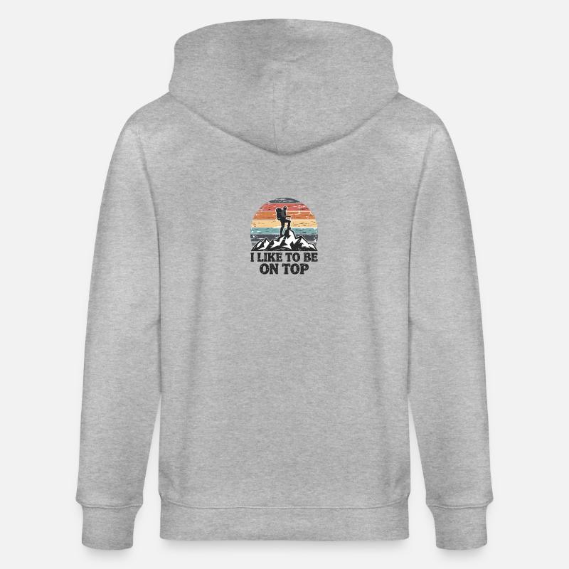 Berggipfel Gipfel Bergsteigen Klettern Kletterer - Stanley/Stella Unisex Bio-Kapuzenjacke CULTIVATOR  - Grau meliert