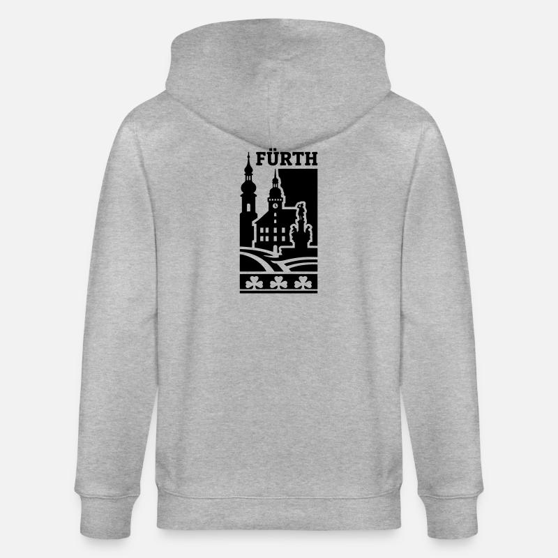 Fürth Silhouette Wahrzeichen - Stanley/Stella Unisex Bio-Kapuzenjacke CULTIVATOR  - Grau meliert