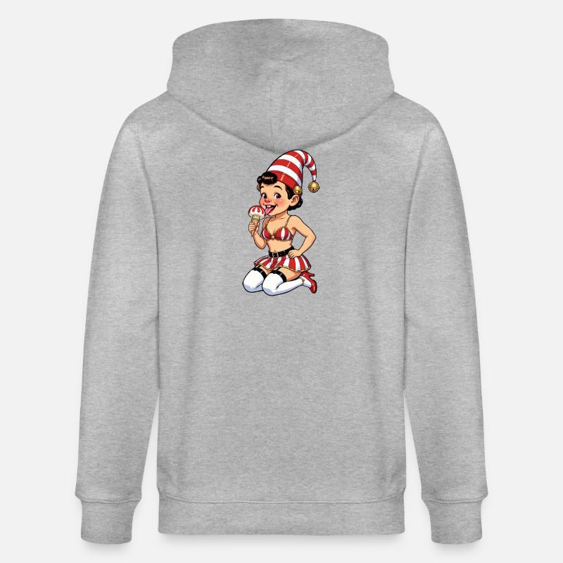Leprechaun-Mädchen mit Eistüte - Stanley/Stella Unisex Bio-Kapuzenjacke CULTIVATOR  - Grau meliert