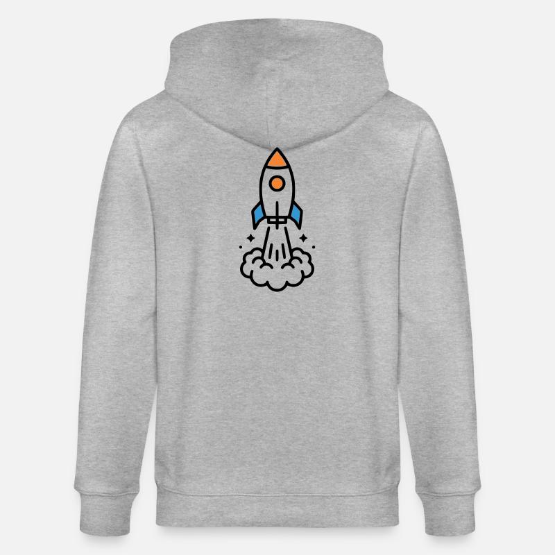 Comic spatial Rocket Launch - Veste à capuche bio CULTIVATOR Stanley/Stella Unisexe - gris chiné