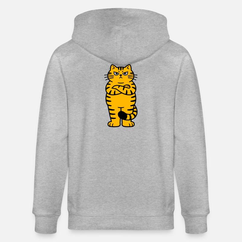chagrijnige kat comic - Veste à capuche bio CULTIVATOR Stanley/Stella Unisexe - gris chiné