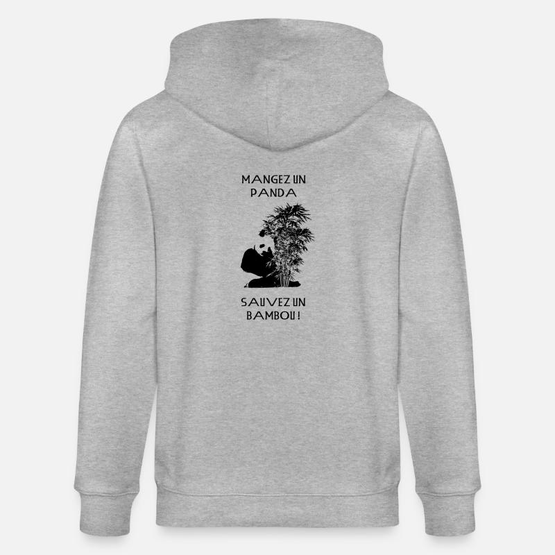 Essen Sie ein Panda - Stanley/Stella Unisex Bio-Kapuzenjacke CULTIVATOR  - Grau meliert