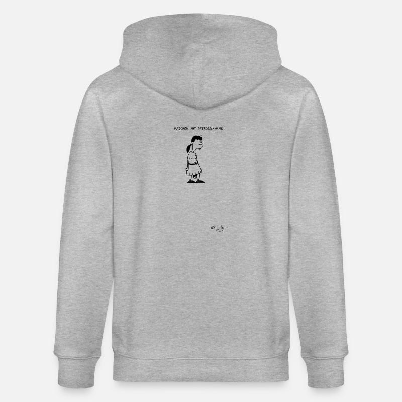 Mädchen mit Pferdeschwanz - Stanley/Stella Unisex Bio-Kapuzenjacke CULTIVATOR  - Grau meliert