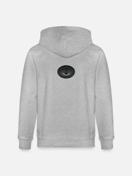 Vortex Grid Wormhole - Stanley/Stella CULTIVATOR Unisex Organic Hooded Jacket - heather grey