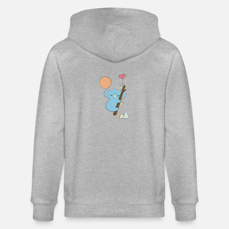Koala mit Herz - Geschenkidee - Geschenk - Stanley/Stella Unisex Bio-Kapuzenjacke CULTIVATOR  - Grau meliert