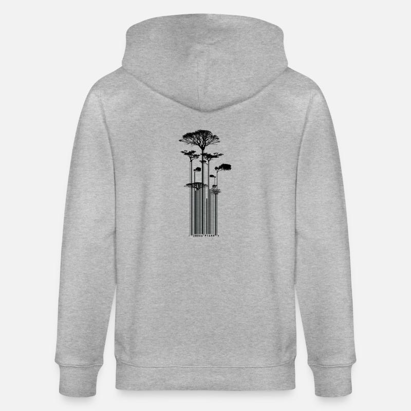 CODE BARRE - Arbre - conso - Veste à capuche bio CULTIVATOR Stanley/Stella Unisexe - gris chiné