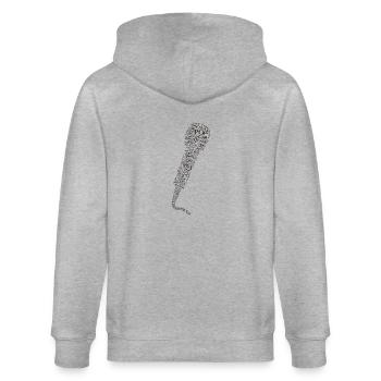 Poetry Slam Mic - Stanley/Stella Unisex Bio-Kapuzenjacke CULTIVATOR  - Grau meliert - Hinten - Luana (180cm)