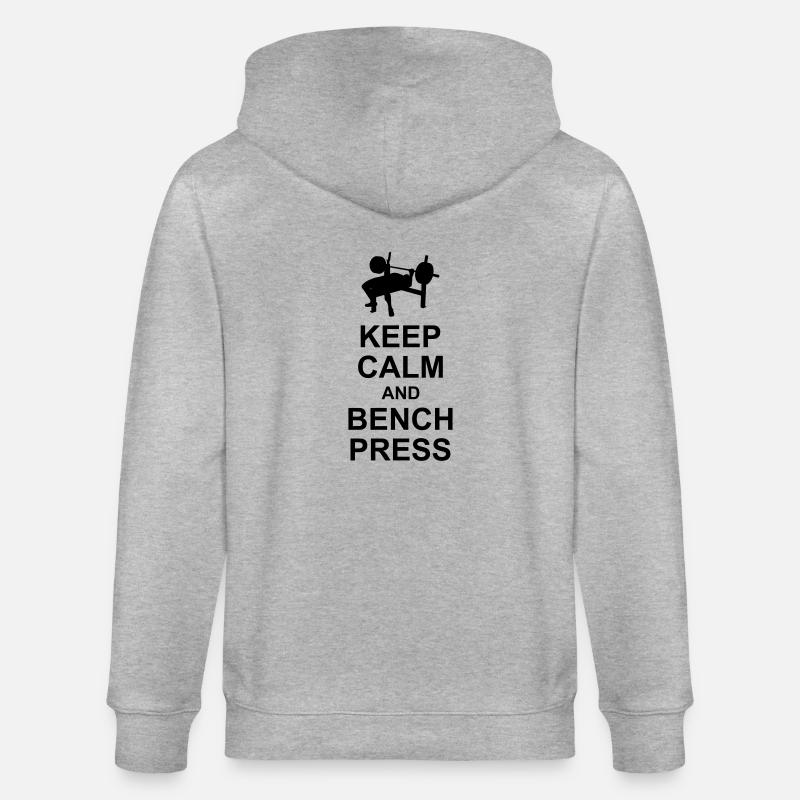Keep Calm and Bench Press - Veste à capuche bio CULTIVATOR Stanley/Stella Unisexe - gris chiné