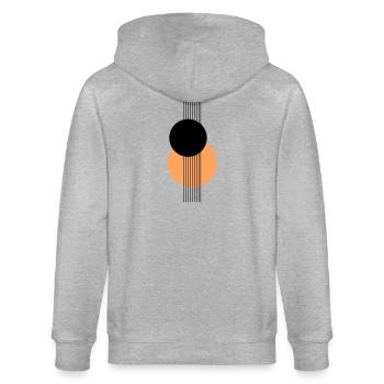 Design géométrique abstrait Orange noir - Veste à capuche bio CULTIVATOR Stanley/Stella Unisexe - gris chiné - Dos - Luana (180cm)