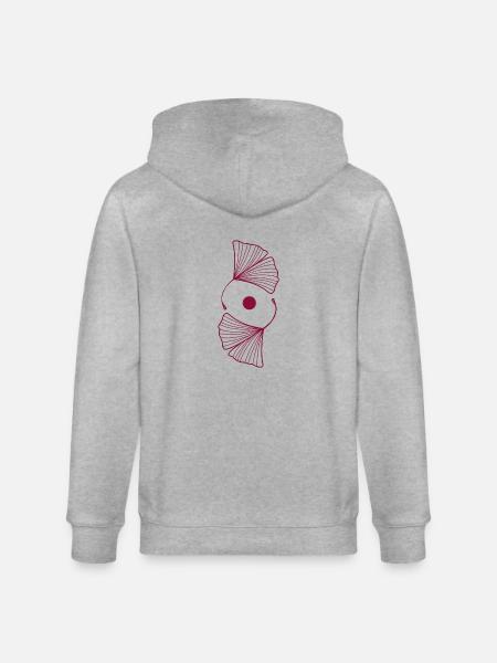Ginkgo Leaves Ginkgo - Stanley/Stella CULTIVATOR Unisex Organic Hooded Jacket - heather grey