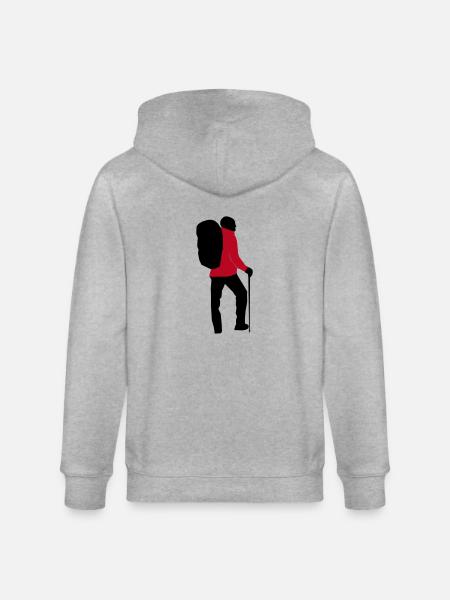 Hikers can be personalized - Stanley/Stella CULTIVATOR Unisex Organic Hooded Jacket - heather grey