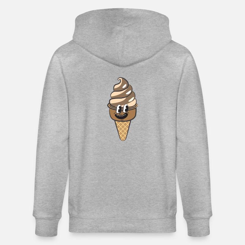 Retro Cartoon Eiscreme - Stanley/Stella Unisex Bio-Kapuzenjacke CULTIVATOR  - Grau meliert