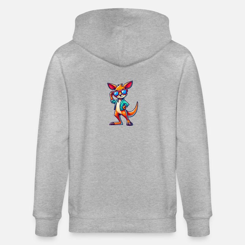 Kangaroo Comic Sonnenbrille - Stanley/Stella Unisex Bio-Kapuzenjacke CULTIVATOR  - Grau meliert