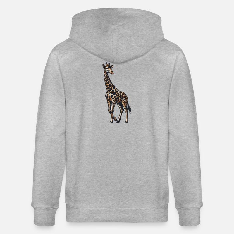 Girafe - Veste à capuche bio CULTIVATOR Stanley/Stella Unisexe - gris chiné