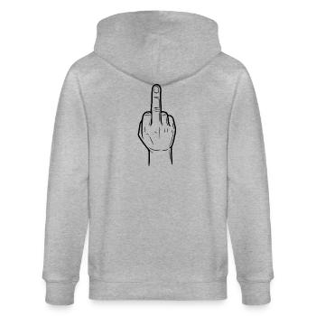Signe de la main du majeur - Symbole Fuck You - Veste à capuche bio CULTIVATOR Stanley/Stella Unisexe - gris chiné - Dos - Luana (180cm)