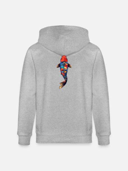 Calm as a koi - Stanley/Stella CULTIVATOR  Unisex Organic Hooded Jacket - heather grey