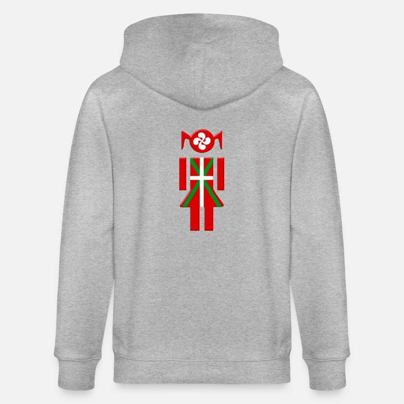 Fille Basque drapeau Euskadi - Veste à capuche bio CULTIVATOR Stanley/Stella Unisexe - gris chiné