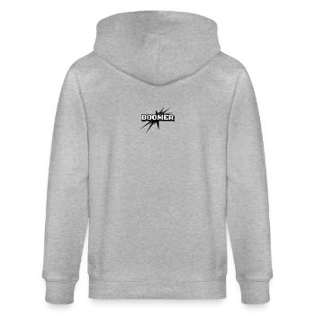 Boomer Explosionschrift - Stanley/Stella Unisex Bio-Kapuzenjacke CULTIVATOR  - Grau meliert - Hinten - Luana (180cm)