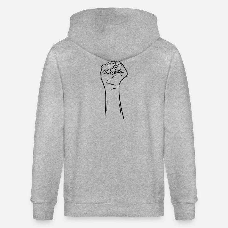 main poing 2 / poing / combat / protestation - Veste à capuche bio CULTIVATOR Stanley/Stella Unisexe - gris chiné