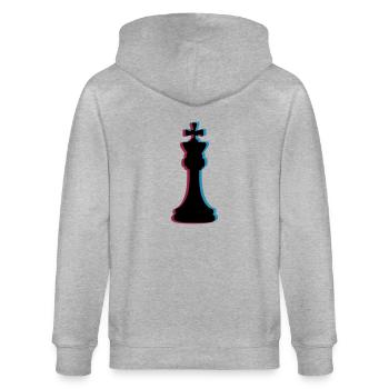 3D Effekt Schach - Stanley/Stella Unisex Bio-Kapuzenjacke CULTIVATOR  - Grau meliert - Hinten - Luana (180cm)