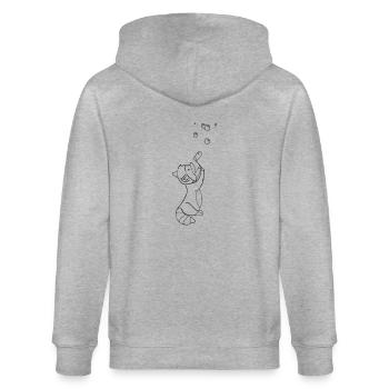 racoon outline - Stanley/Stella Unisex Bio-Kapuzenjacke CULTIVATOR  - Grau meliert - Hinten - Luana (180cm)