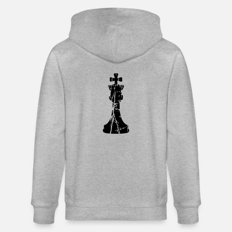 Kratzer Risse Schach - Stanley/Stella Unisex Bio-Kapuzenjacke CULTIVATOR  - Grau meliert