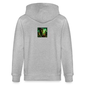 Horror jungle - Stanley/Stella Unisex Bio-Kapuzenjacke CULTIVATOR  - Grau meliert - Hinten - Luana (180cm)