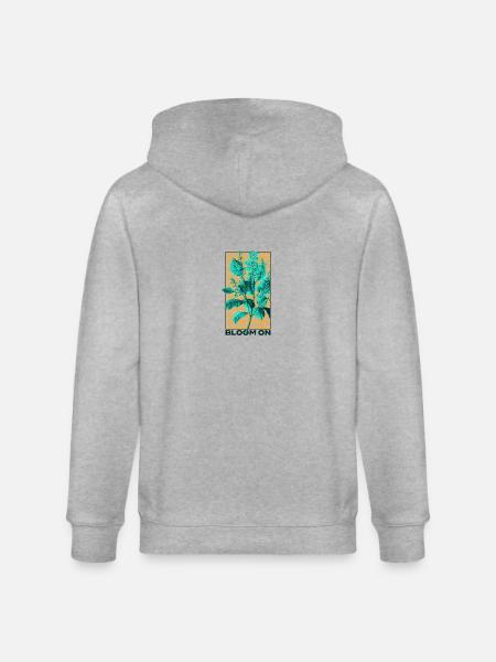 Flora und Fauna Pflanzen Design - Stanley/Stella Unisex Bio-Kapuzenjacke CULTIVATOR  - Grau meliert