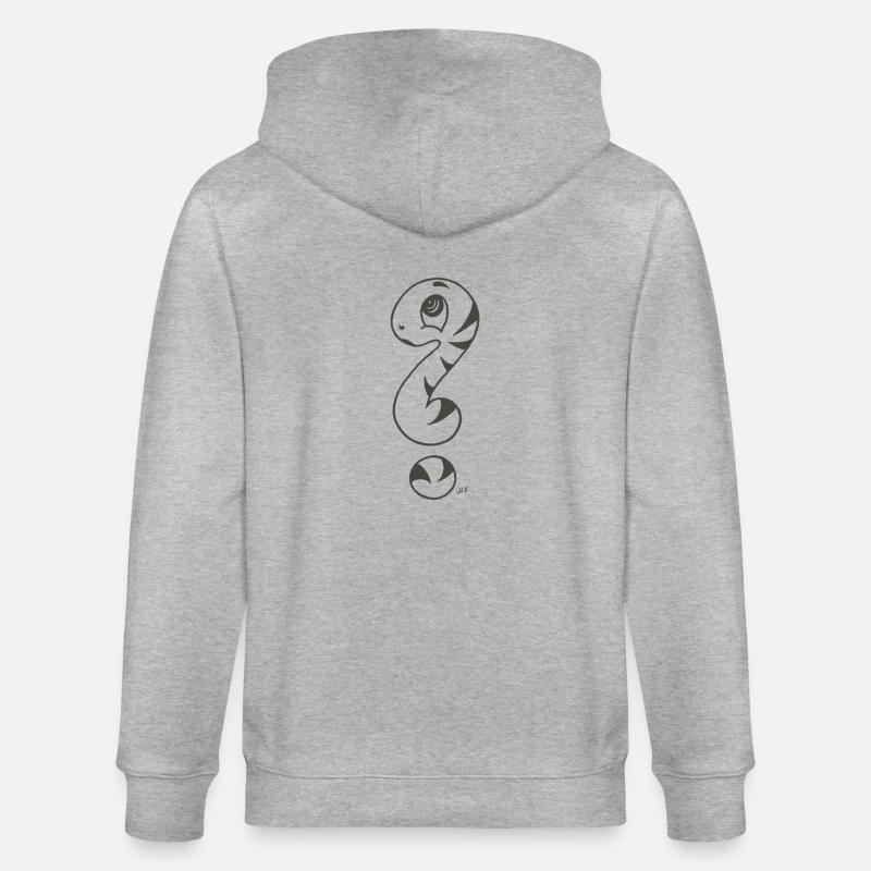 Point d’interrogation serpent - Veste à capuche bio CULTIVATOR Stanley/Stella Unisexe - gris chiné