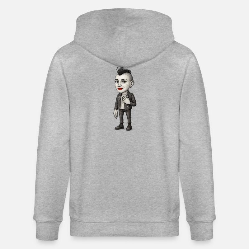 Mohawk Punker - Stanley/Stella Unisex Bio-Kapuzenjacke CULTIVATOR  - Grau meliert