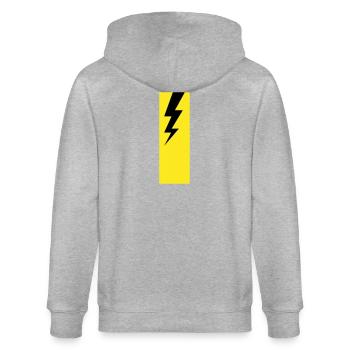 Blitz – Gewitter, Sturm & Elektrizität Power - Stanley/Stella Unisex Bio-Kapuzenjacke CULTIVATOR  - Grau meliert - Hinten - Luana (180cm)