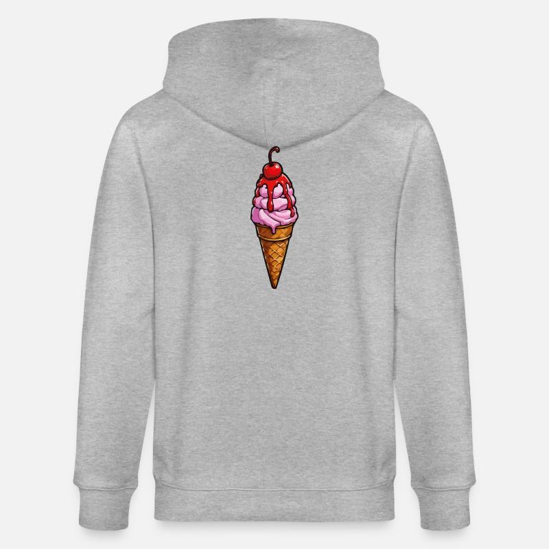 Kirsche Erdbeere Eiscreme - Stanley/Stella CULTIVATOR Unisex Organic Hooded Jacket - heather grey