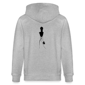 Braut - Stanley/Stella Unisex Bio-Kapuzenjacke CULTIVATOR  - Grau meliert - Hinten - Luana (180cm)