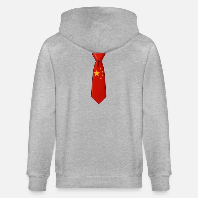 Cravate chinoise – Conception du drapeau - Veste à capuche bio CULTIVATOR Stanley/Stella Unisexe - gris chiné