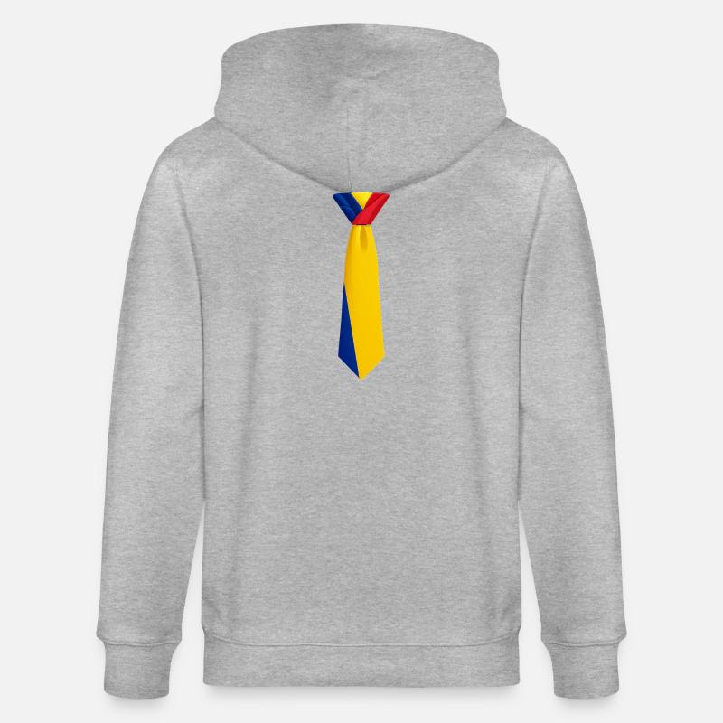 Cravate roumanie – Conception du drapeau - Veste à capuche bio CULTIVATOR Stanley/Stella Unisexe - gris chiné