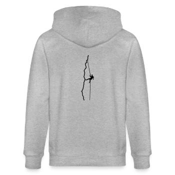 Kletterer beim Abseilen - Stanley/Stella Unisex Bio-Kapuzenjacke CULTIVATOR  - Grau meliert - Hinten - Luana (180cm)
