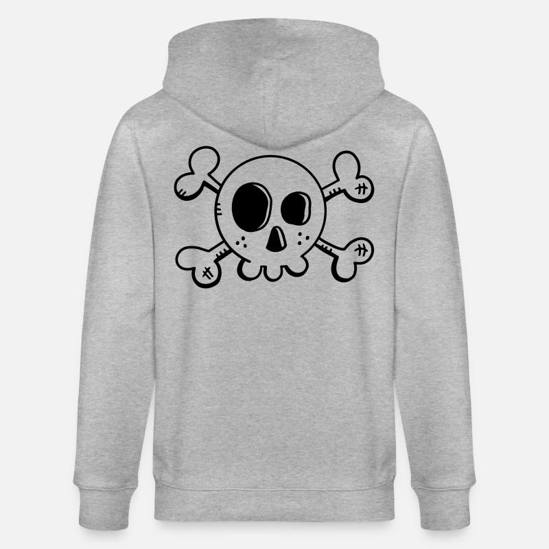 Comic Totenschädel - Schädel - Pirat - Skull - Stanley/Stella Unisex Bio-Kapuzenjacke CULTIVATOR - Grau meliert