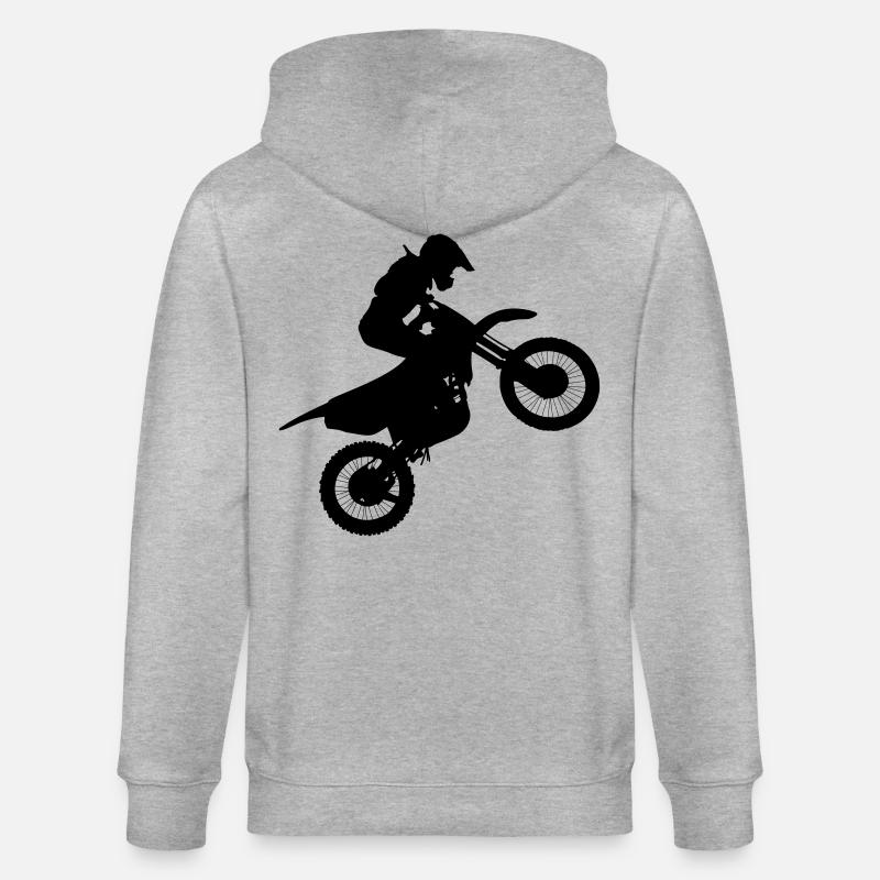 Image du pilote de motocross # - Veste à capuche bio CULTIVATOR Stanley/Stella Unisexe - gris chiné