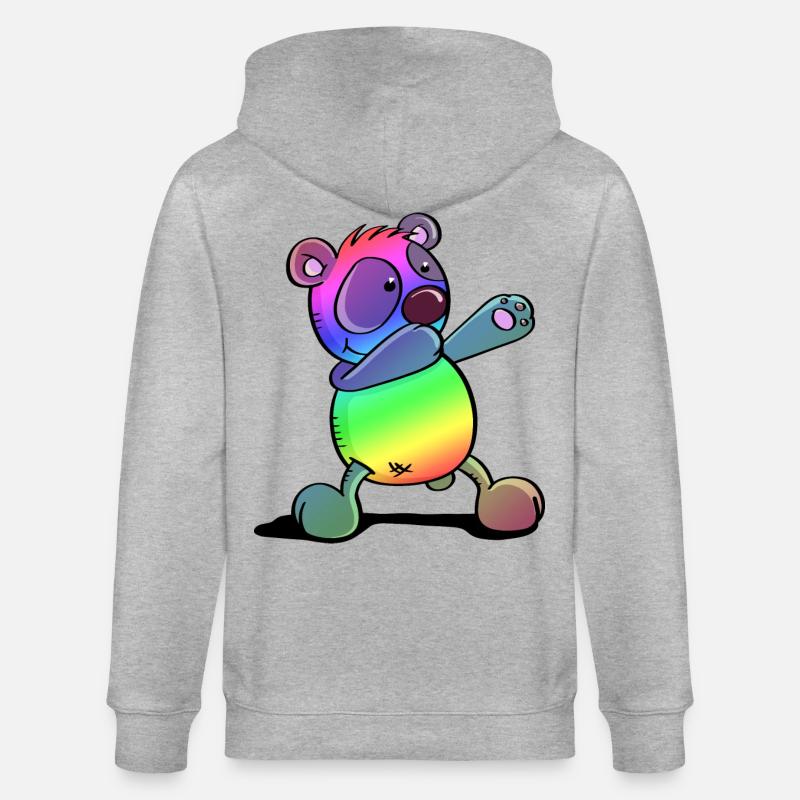 Bunter Pandabär - Dab Dance - Dabbing - Panda - Stanley/Stella Unisex Bio-Kapuzenjacke CULTIVATOR - Grau meliert