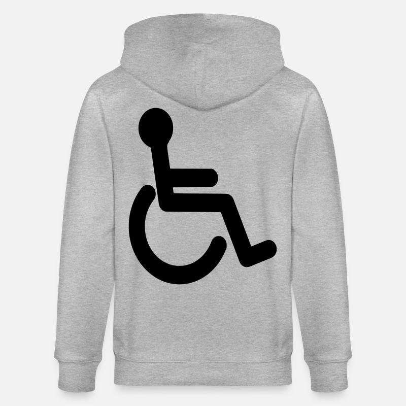 Symbole de base du fauteuil roulant # - Veste à capuche bio CULTIVATOR Stanley/Stella Unisexe - gris chiné