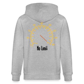 Tacho | No Limit - Stanley/Stella Unisex Bio-Kapuzenjacke CULTIVATOR  - Grau meliert - Hinten - Luana (180cm)