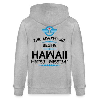Hawaii - Stanley/Stella Unisex Bio-Kapuzenjacke CULTIVATOR  - Grau meliert - Hinten - Luana (180cm)