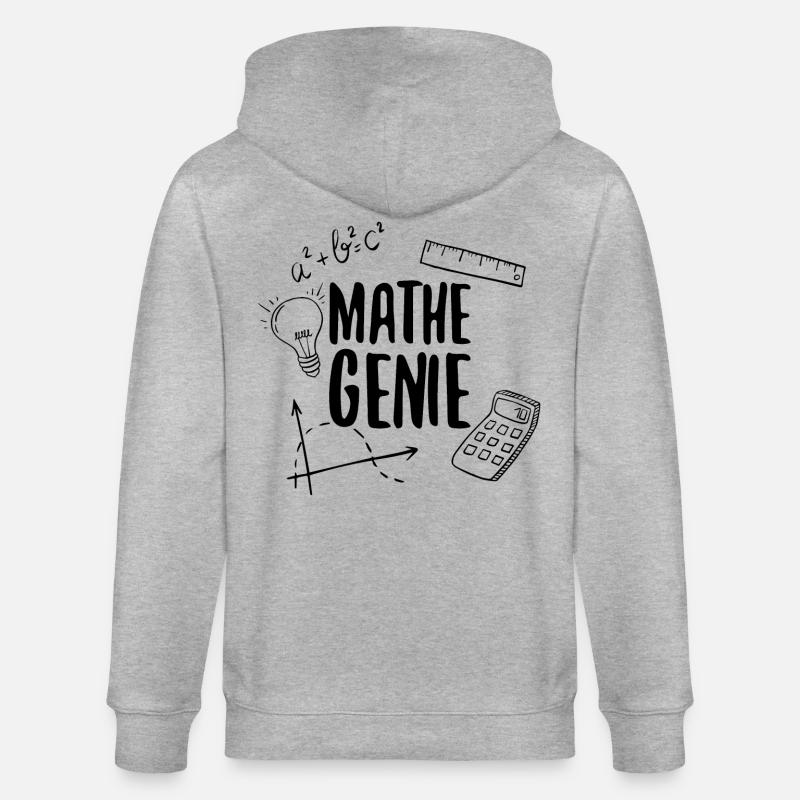 Math Genius Math Genius Math Mathematicien - Veste à capuche bio CULTIVATOR Stanley/Stella Unisexe - gris chiné
