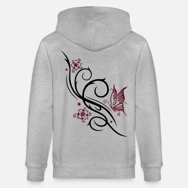 Fleurs de cerisier, fleurs de cerisier - Veste à capuche bio CULTIVATOR Stanley/Stella Unisexe - gris chiné