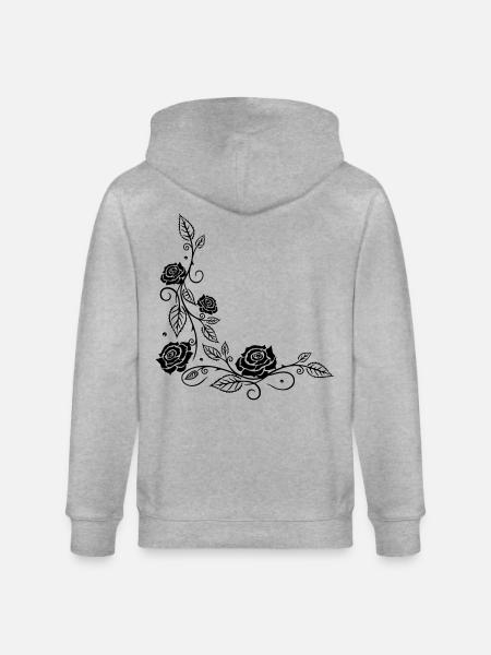 Roses avec ornements et feuilles - Veste à capuche bio CULTIVATOR Stanley/Stella Unisexe - gris chiné