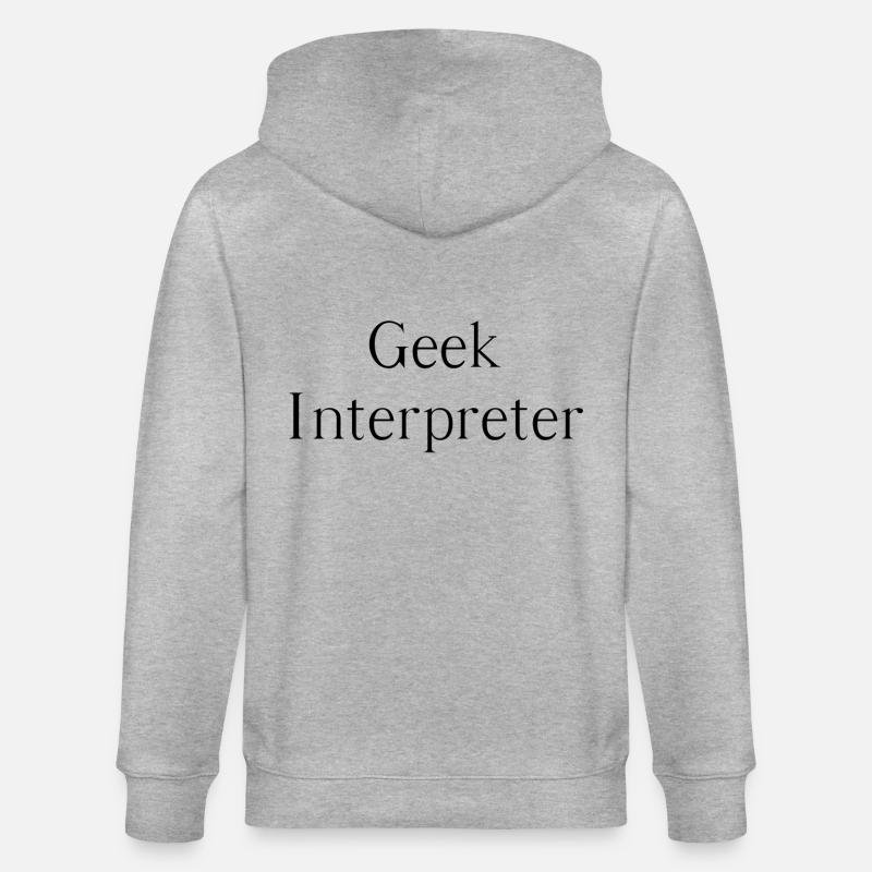 Interprète geek - Veste à capuche bio CULTIVATOR Stanley/Stella Unisexe - gris chiné