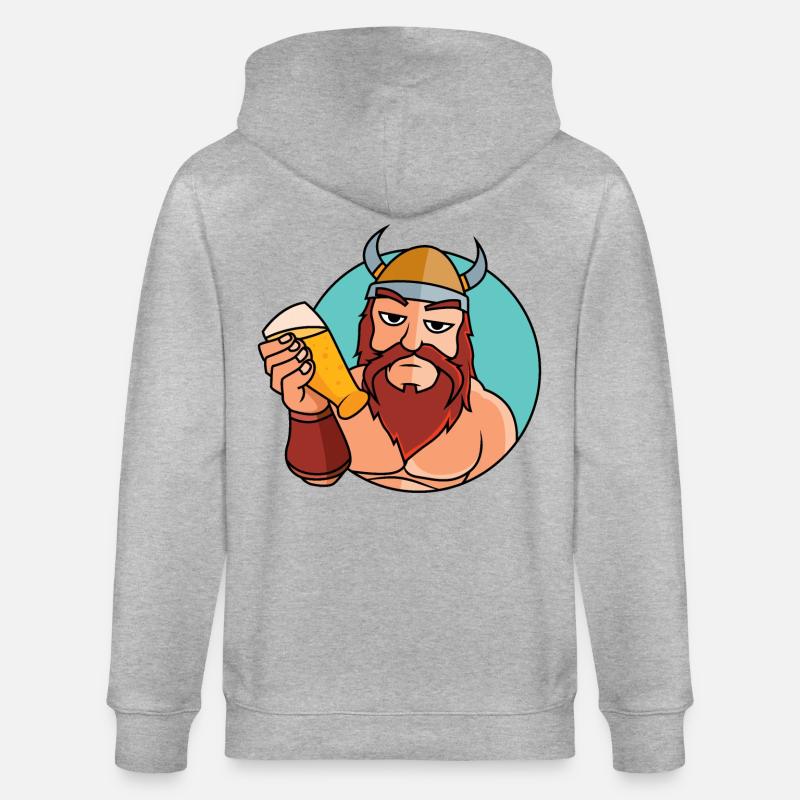 Vikings avec verre à bière - Veste à capuche bio CULTIVATOR Stanley/Stella Unisexe - gris chiné