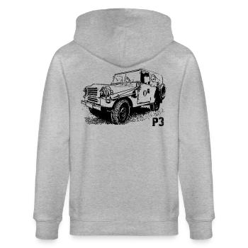 IFA - P3 - Sachsenring - Stanley/Stella Unisex Bio-Kapuzenjacke CULTIVATOR  - Grau meliert - Hinten - Luana (180cm)