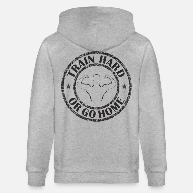 Trainiere hart oder geh nach Hause - Stanley/Stella Unisex Bio-Kapuzenjacke CULTIVATOR  - Grau meliert