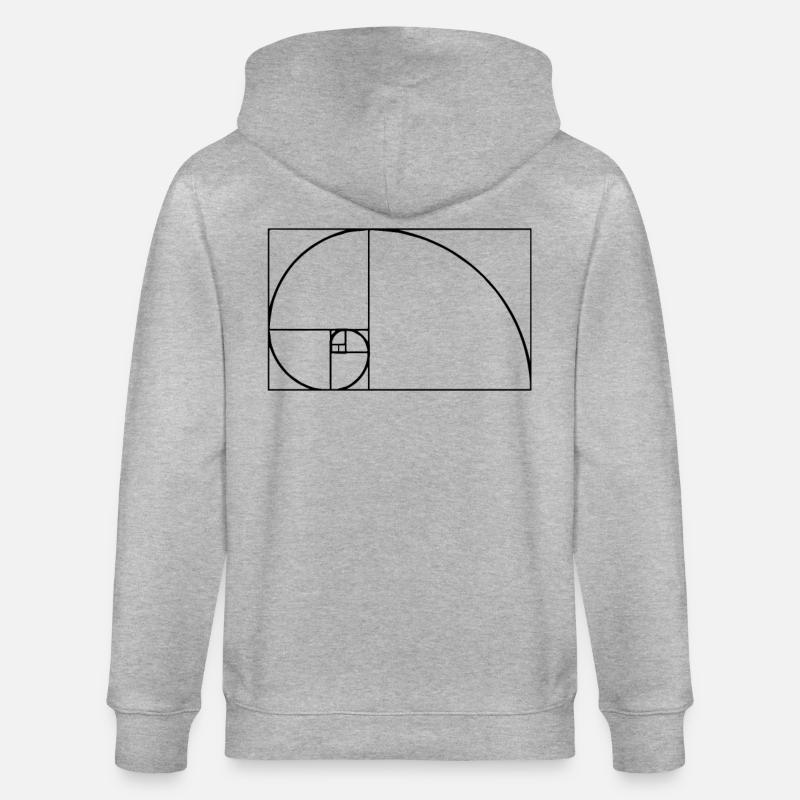 Fibonacci Tshirt - Stanley/Stella Unisex Bio-Kapuzenjacke CULTIVATOR  - Grau meliert